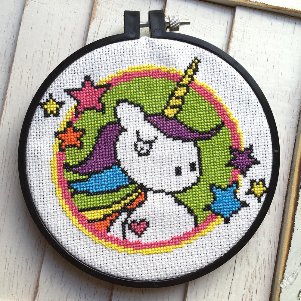 WS Badass Unicorn Bright Counted Cross Stitch DIY KIT Intermediate