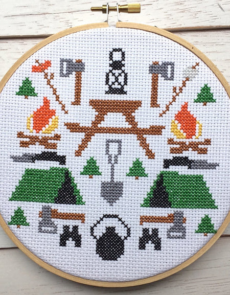 PATTERN WS Camping Counted Cross Stitch
