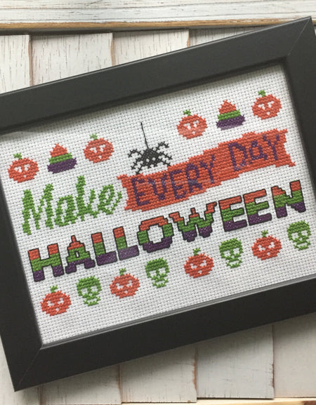 PATTERN WS Make Every Day Halloween Counted Cross Stitch