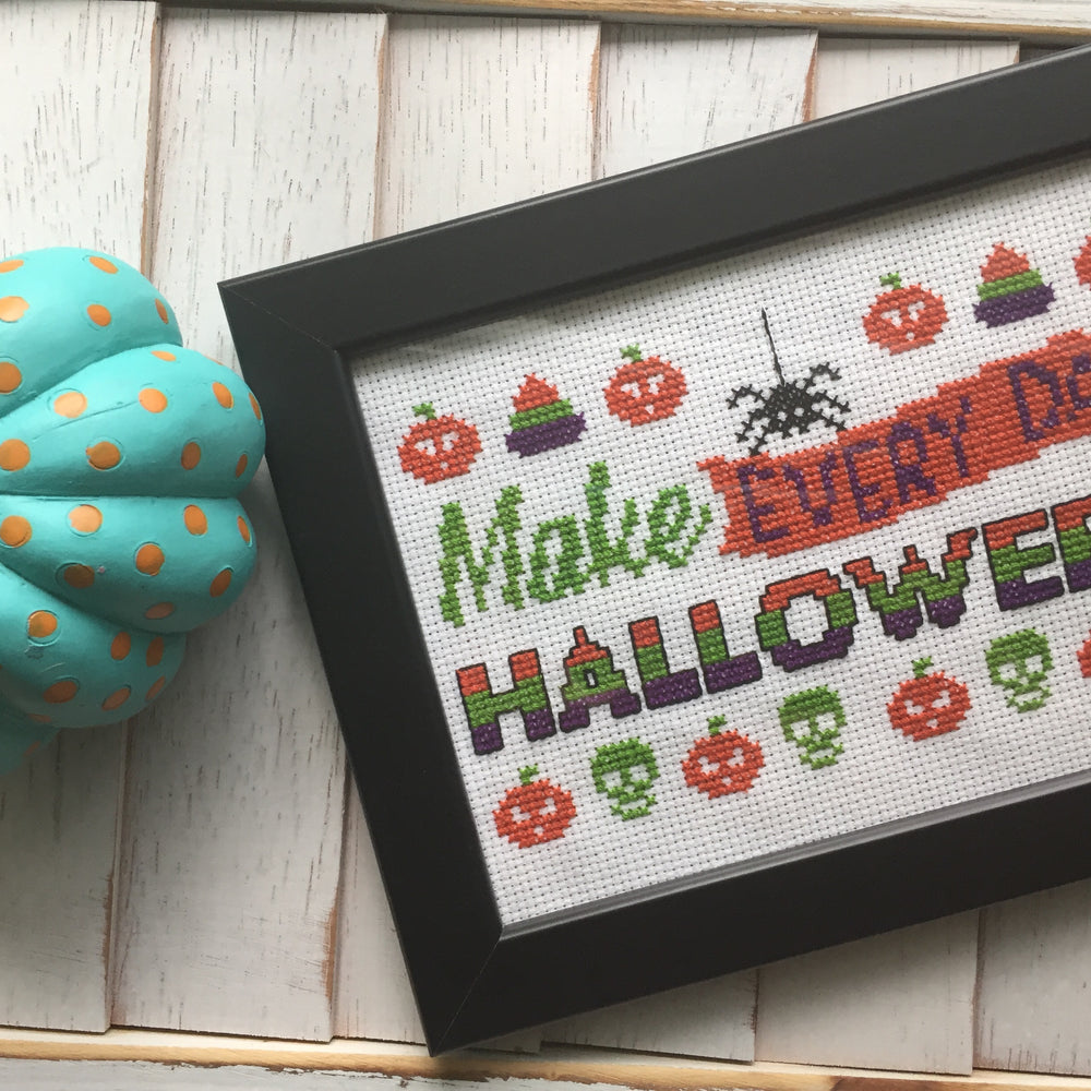 Make Every Day Halloween Counted Cross Stitch DIY KIT Intermediate