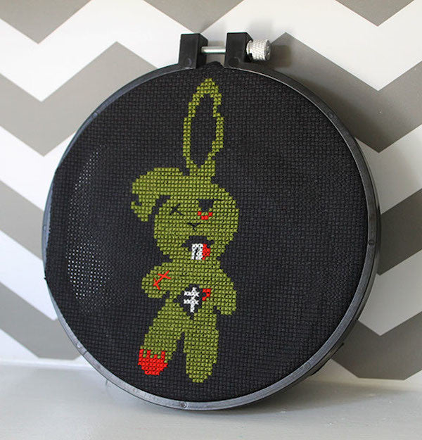Zombie Bunny Counted Cross Stitch DIY Kit