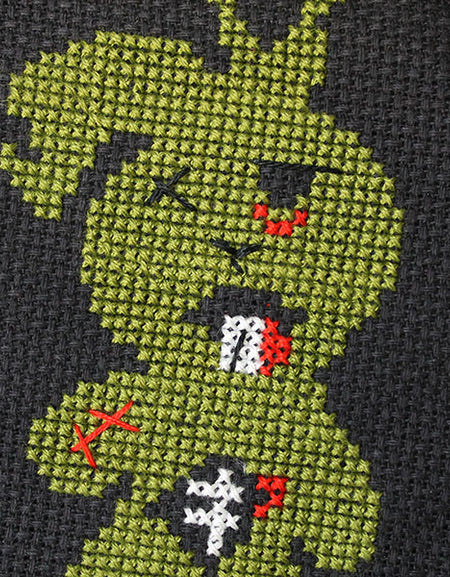 Zombie Bunny Cross Stitch DOWNLOAD Pattern and Instructions