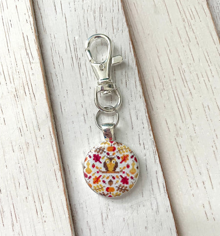 autumn fall owl keychain