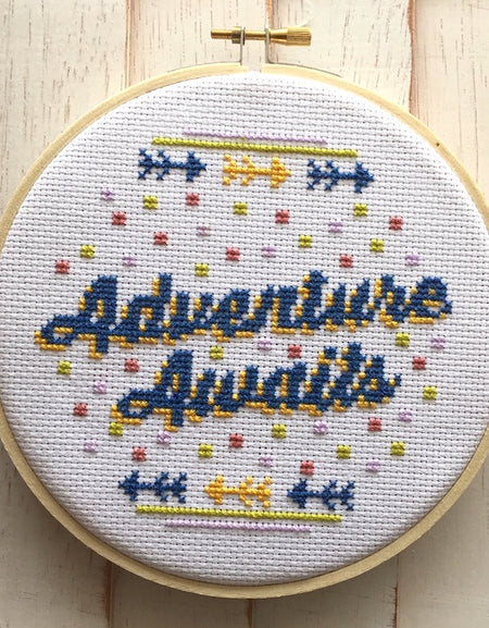 Adventure Awaits Counted Cross Stitch DIY KIT Intermediate