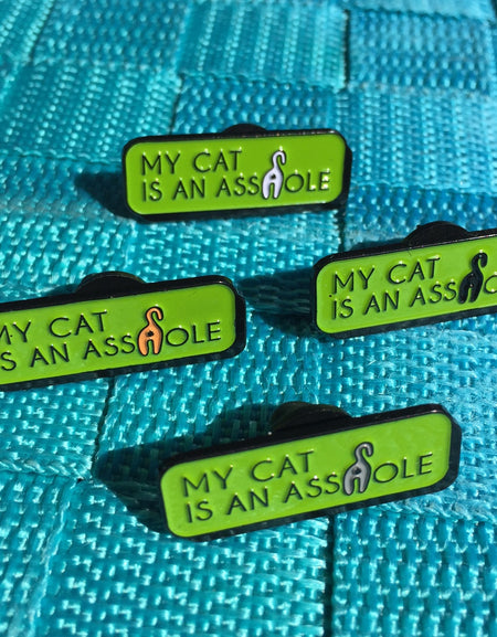 My Cat is an A**hole Soft Enamel Pin 1.25" Kitty Cat Butt Pin