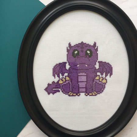 DRAGON CON - Purple Dragon Counted Cross Stitch Pattern