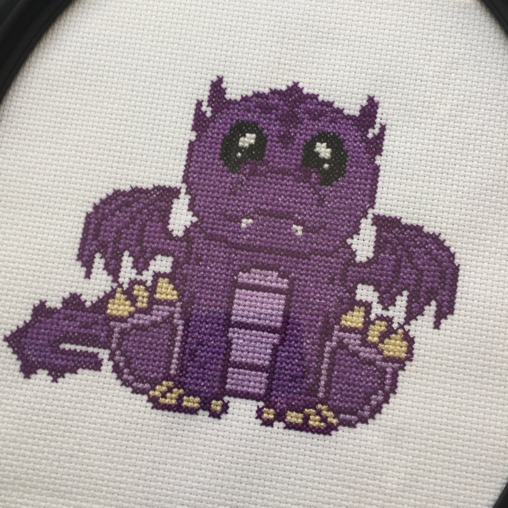 PATTERN WS Purple Dragon Counted Cross Stitch