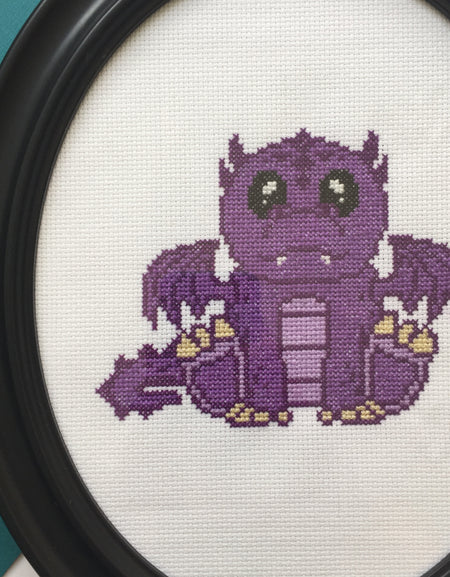 Purple Dragon Counted Cross Stitch DIY KIT Intermediate