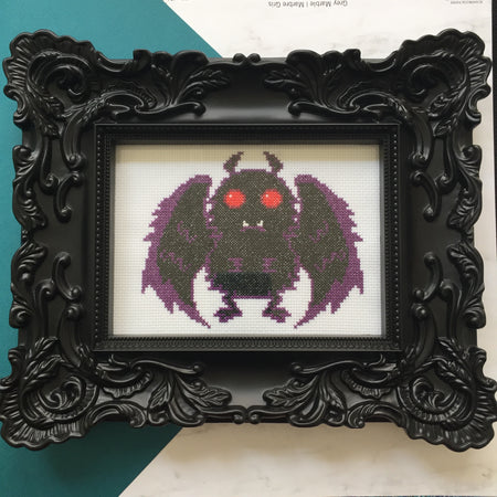 Mothman Counted Cross Stitch DIY KIT Intermediate