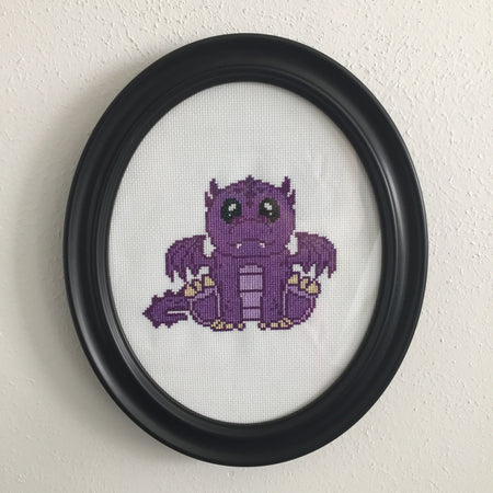 DRAGON CON - Purple Dragon Counted Cross Stitch Pattern