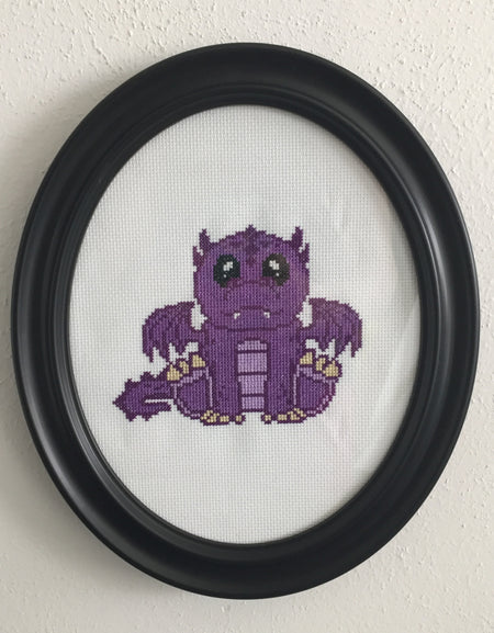 Purple Dragon Counted Cross Stitch DIY KIT Intermediate