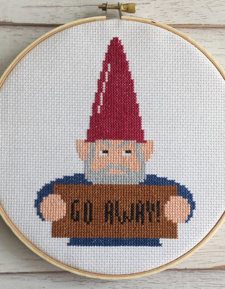 Angry Gnome Counted Cross Stitch DIY KIT Intermediate