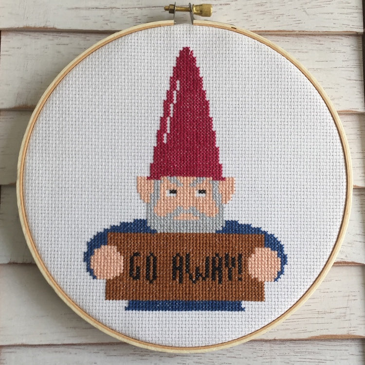 Angry Gnome Counted Cross Stitch Pattern DOWNLOAD Intermediate