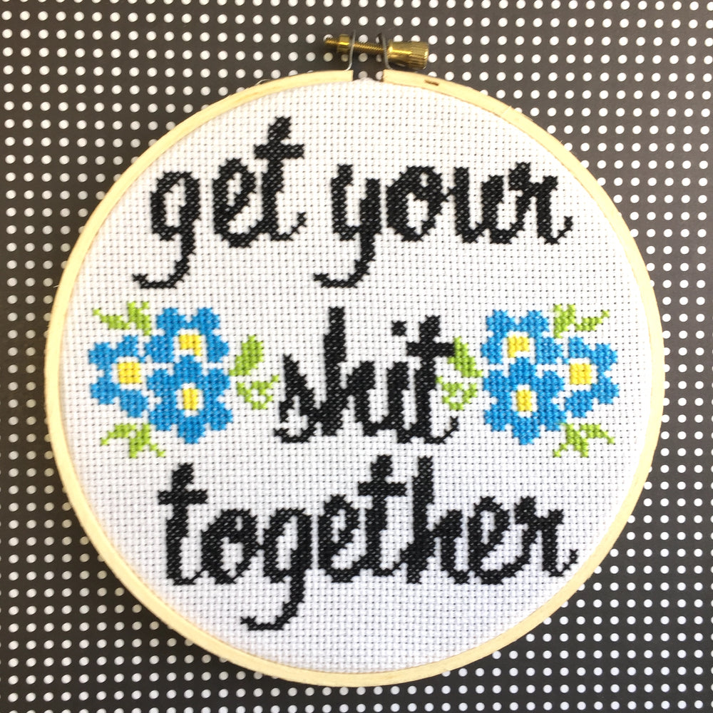 Get Your Shit Together Funny, Modern Counted Cross Stitch Kit