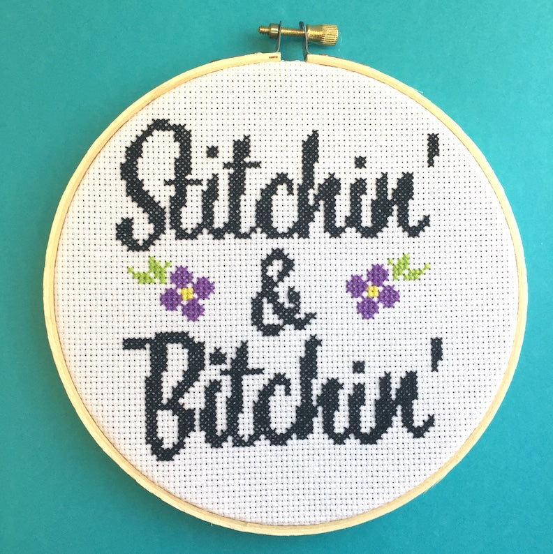WS Stitchin' & Bitchin' Counted Cross Stitch DIY KIT Intermediate