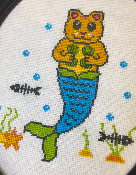 Purrmaid Counted Cross Stitch Pattern DOWNLOAD