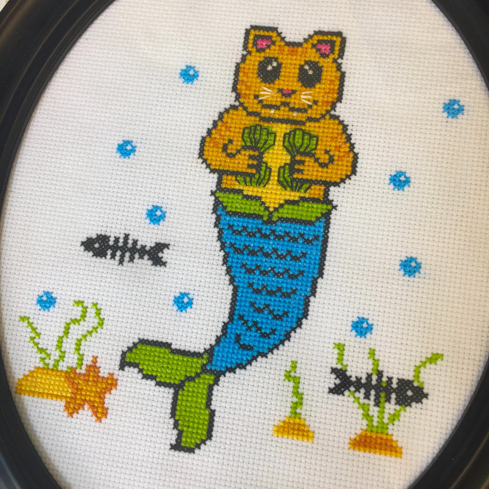 Purrmaid Counted Cross Stitch Pattern DOWNLOAD