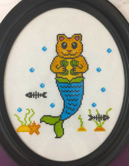 Purrmaid Counted Cross Stitch Pattern DOWNLOAD