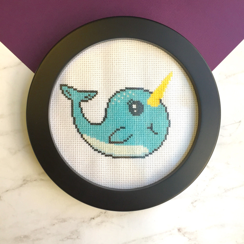 WS Narwhal Counted Cross Stitch DIY KIT Intermediate