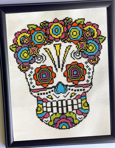 PATTERN WS Floral Sugar Skull Counted Cross Stitch Kit