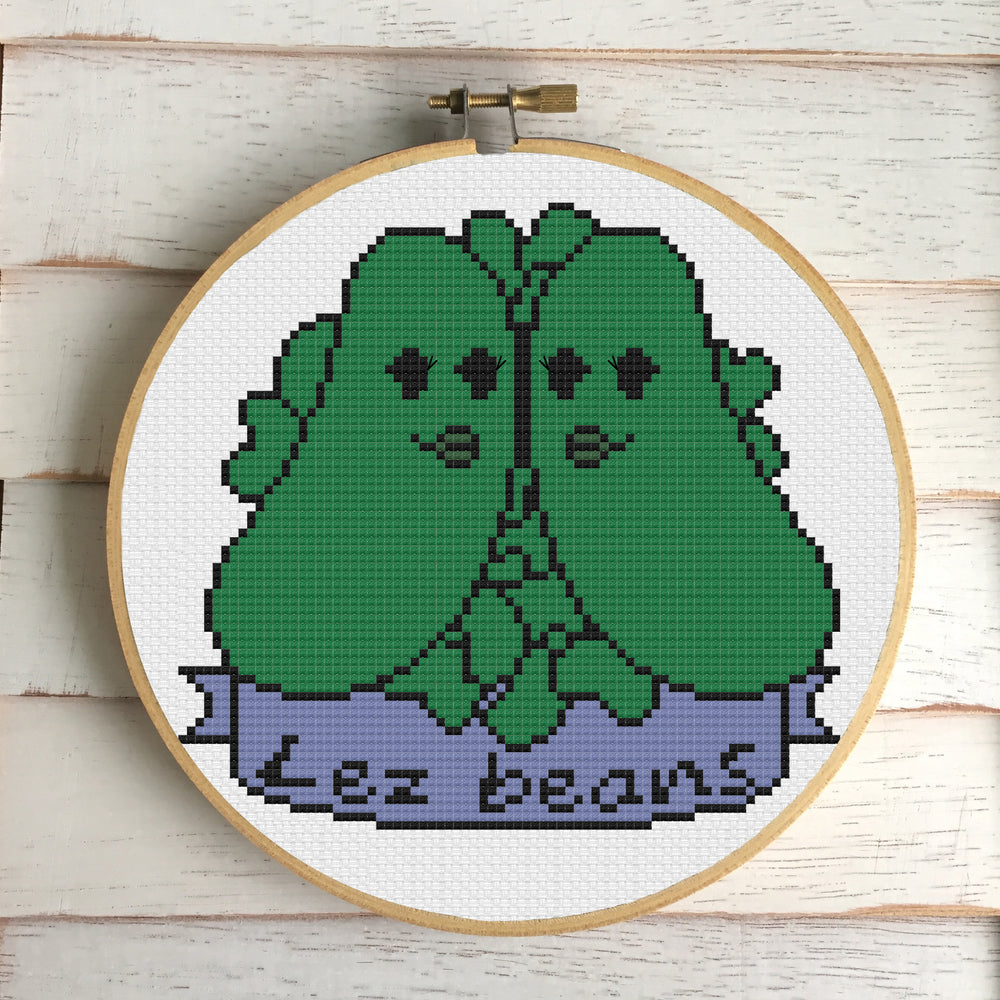 Lez Beans Counted Cross Stitch DIY KIT