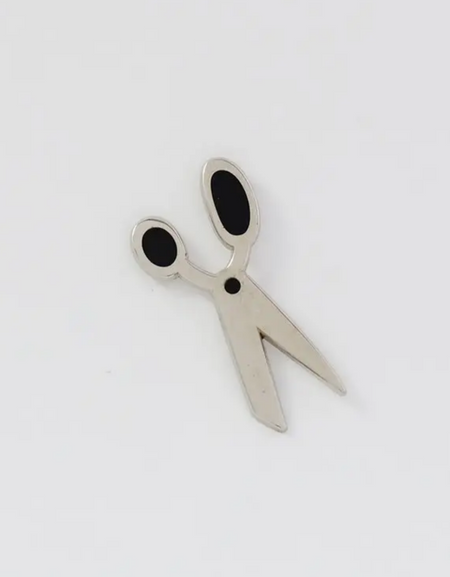 Scissors Enamel Pin Silver
