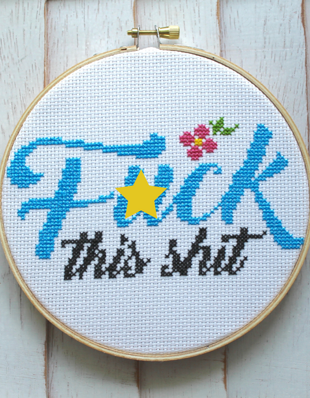 WS Fuck This Shit Counted Cross Stitch DIY KIT Intermediate
