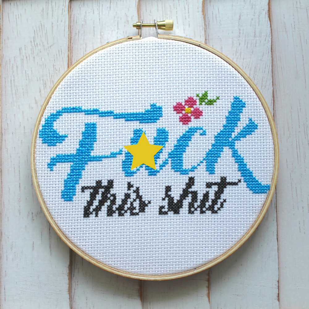 WS Fuck This Shit Counted Cross Stitch DIY KIT Intermediate