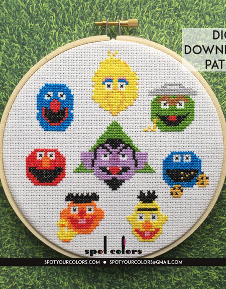 Sesame Street Counted Cross Stitch Pattern DOWNLOAD Intermediate