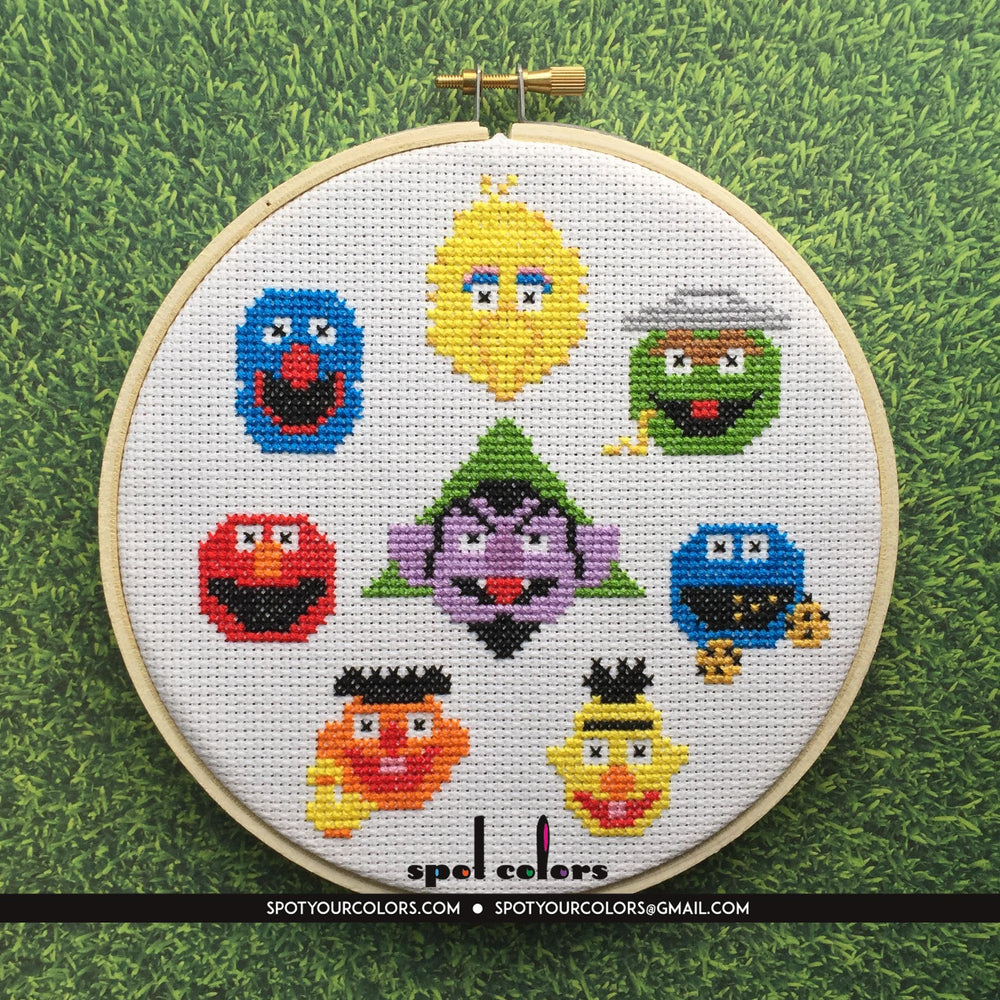 Sesame Street Counted Cross Stitch Pattern DOWNLOAD Intermediate