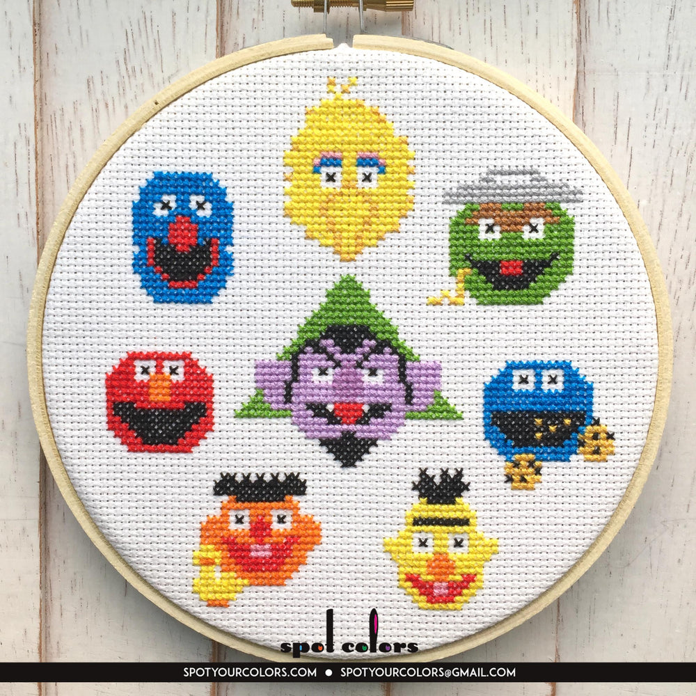 Sesame Street Counted Cross Stitch Pattern DOWNLOAD Intermediate