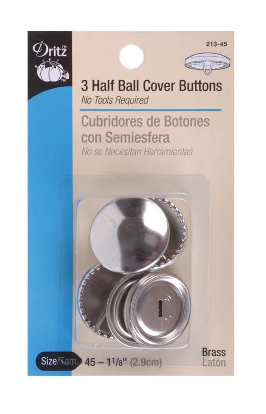 Size 45 1-1/8" 3/Pkg Half-Ball Cover Buttons