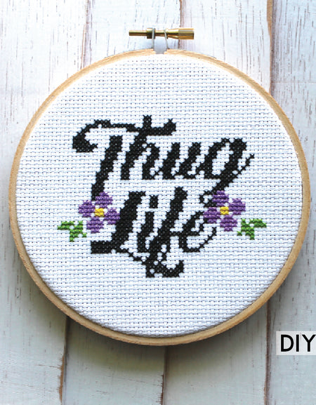 WS Thug Life Counted Cross Stitch DIY KIT Intermediate