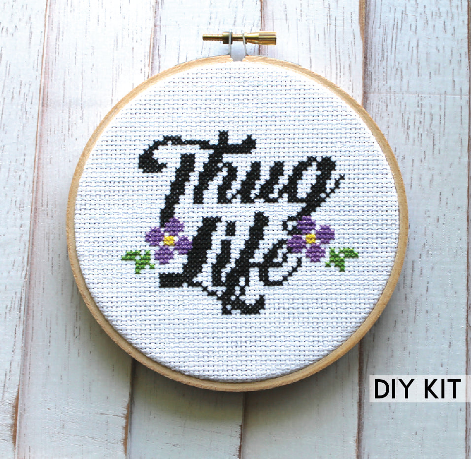 WS Thug Life Counted Cross Stitch DIY KIT Intermediate