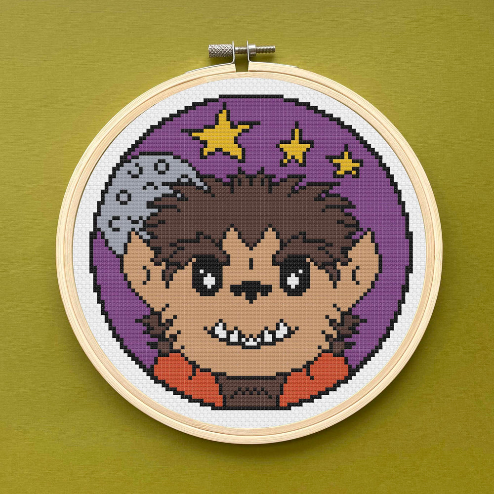 WS Wolf Boy Monster Cross Stitch Kit