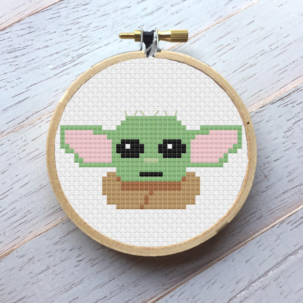 Grogu (Baby Yoda) Counted Cross Stitch DIGITAL pattern