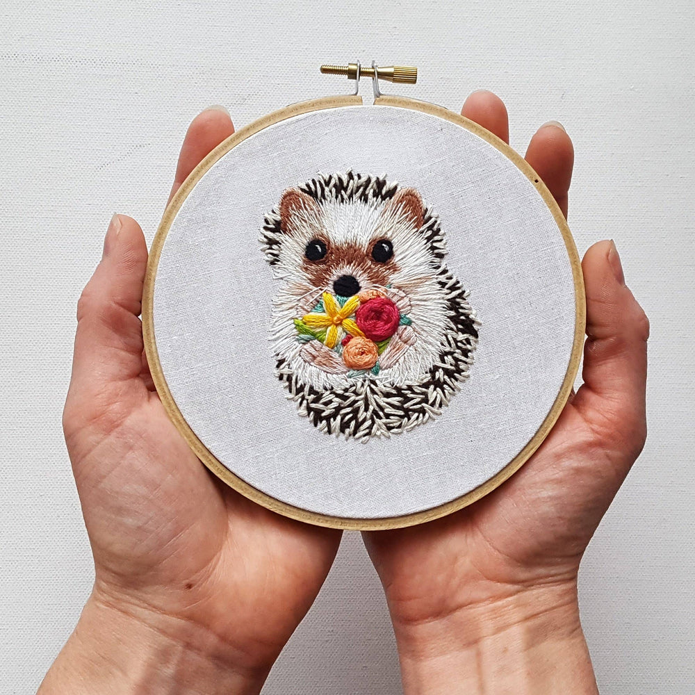 Hedgehog Embroidery Kit: Floss Card
