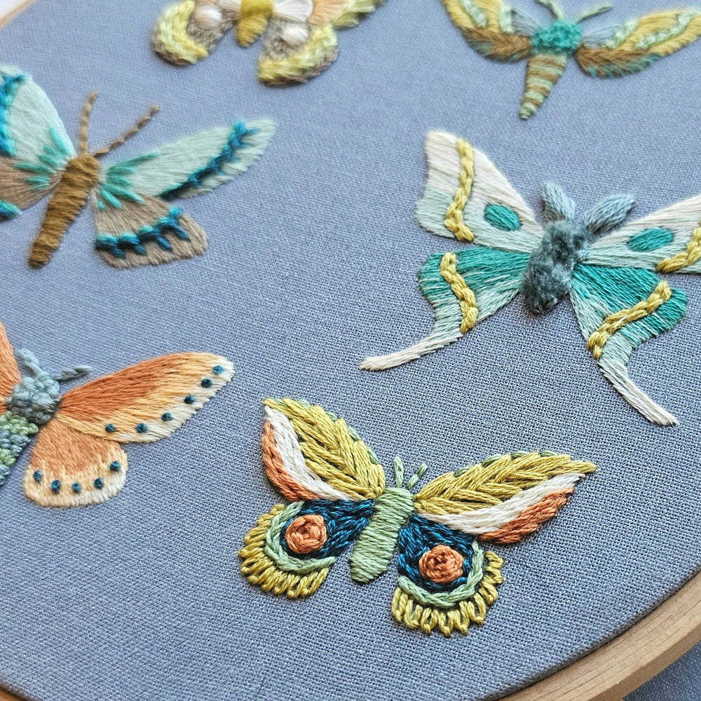 Moth Sampler Embroidery Kit