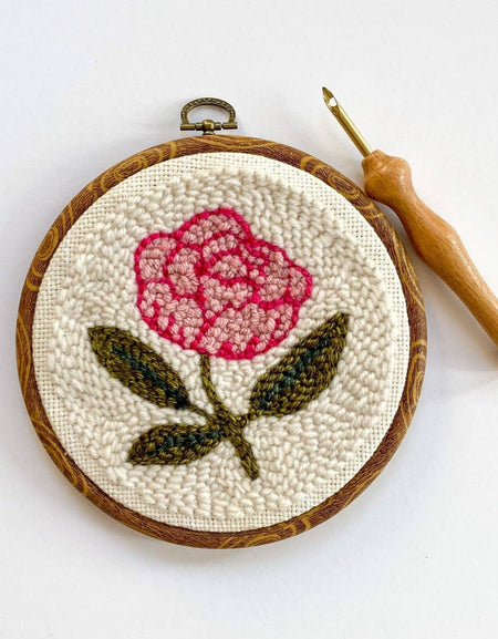 Pink Peony Punch Needle Kit