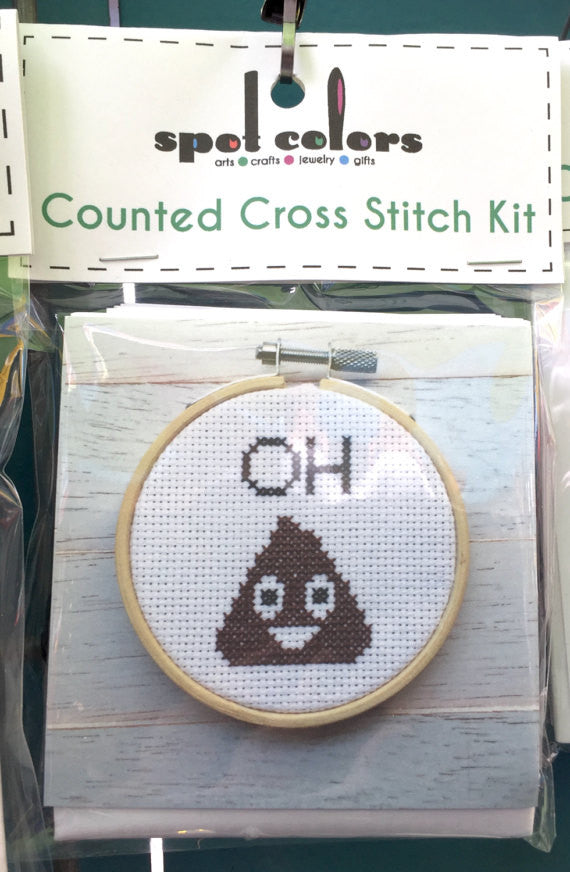 PATTERN WS Oh Poop Emoji Funny Counted Cross Stitch